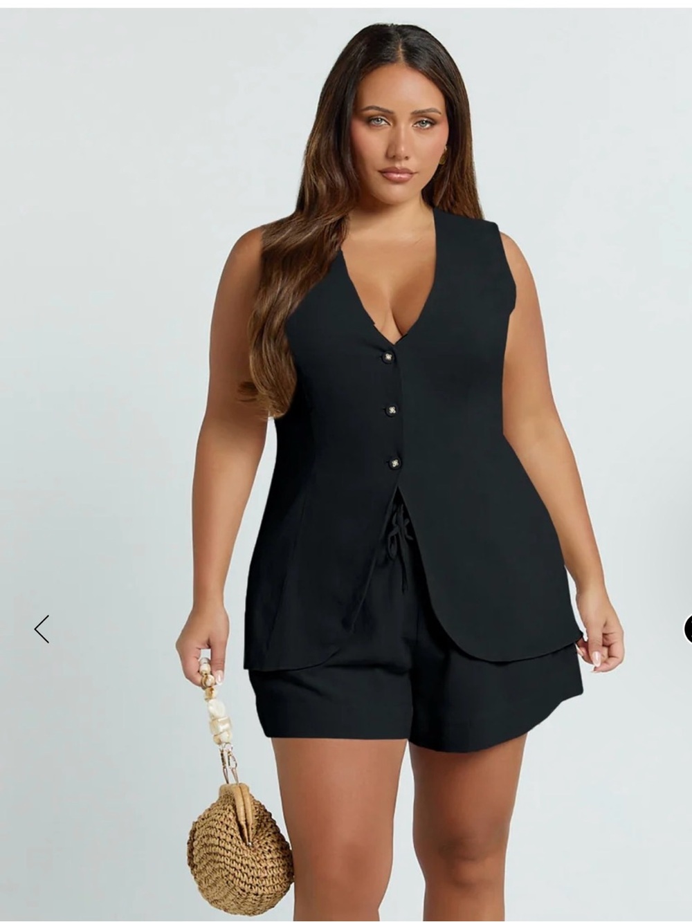 NWT Showpo OLIVIA TOP Longline Linen V Neck Back Tie Vest Top 14